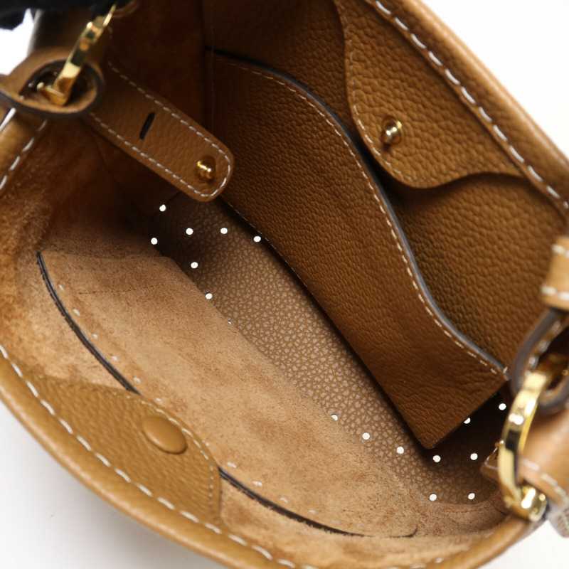 Delvaux 牛皮皮革Pin Mini Bucket金扣手挽袋-4