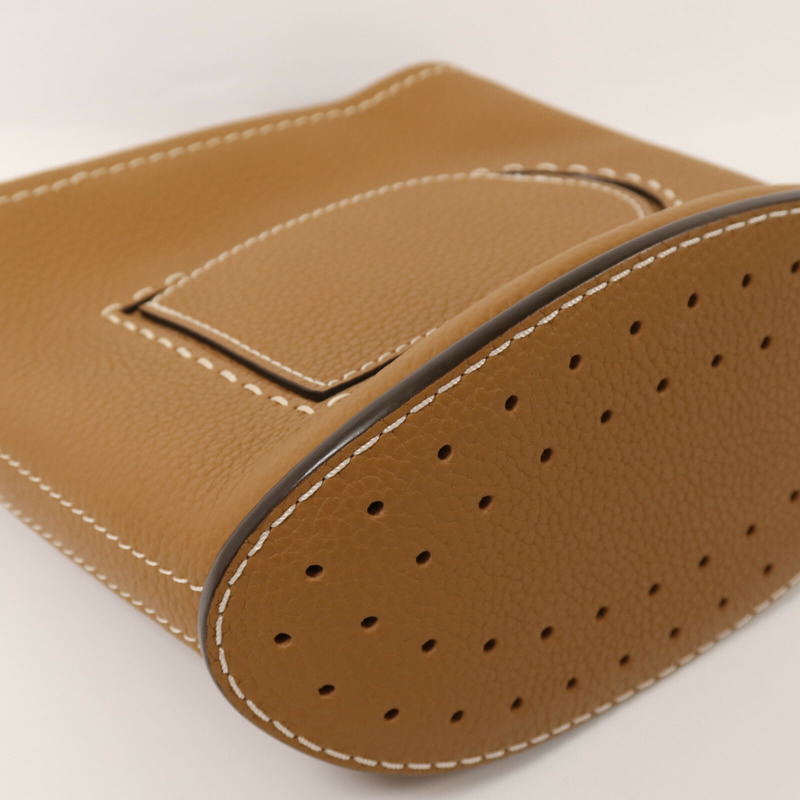 Delvaux 牛皮皮革Pin Mini Bucket金扣手挽袋-10