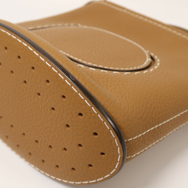 Delvaux 牛皮皮革Pin Mini Bucket金扣手挽袋-11