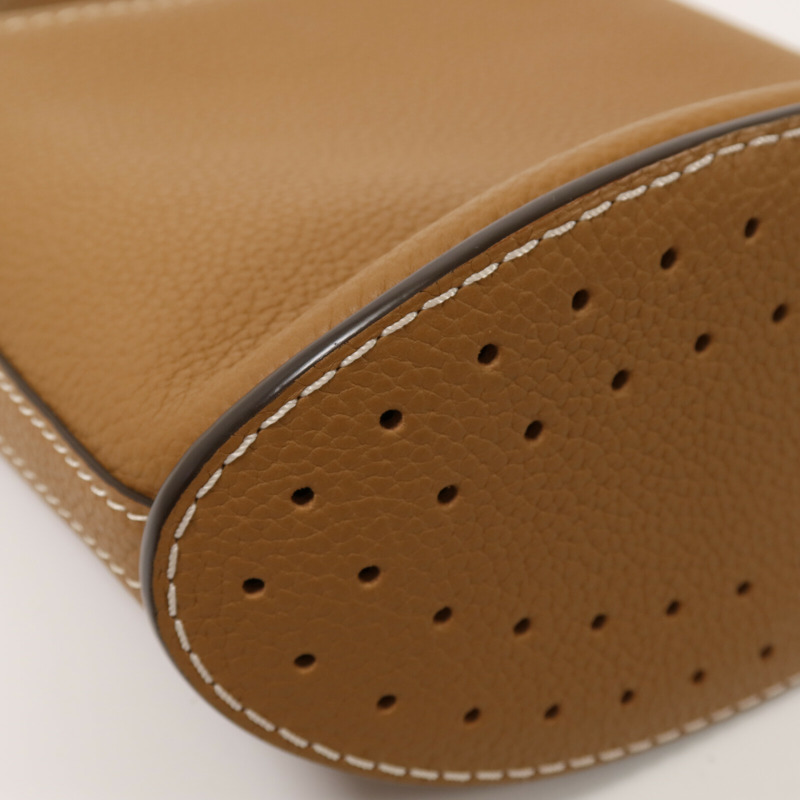 Delvaux 牛皮皮革Pin Mini Bucket金扣手挽袋-12