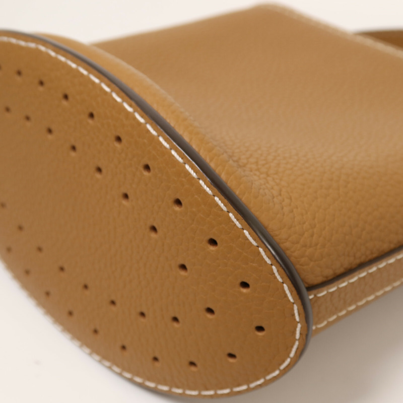 Delvaux 牛皮皮革Pin Mini Bucket金扣手挽袋-13