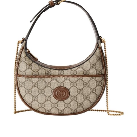 Gucci 女士 INTERLOCKING G 半月形迷你單肩包均碼碼MINI、22cm*5cm*12.5cm