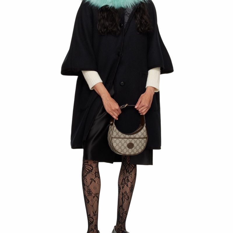 Gucci 女士 INTERLOCKING G 半月形迷你單肩包均碼碼MINI、22cm*5cm*12.5cm-5