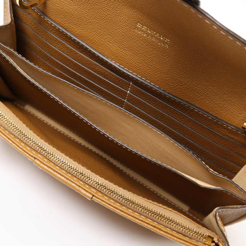Delvaux 牛皮皮革Brillant Long Wallet Chain金扣鏈帶肩背袋-4