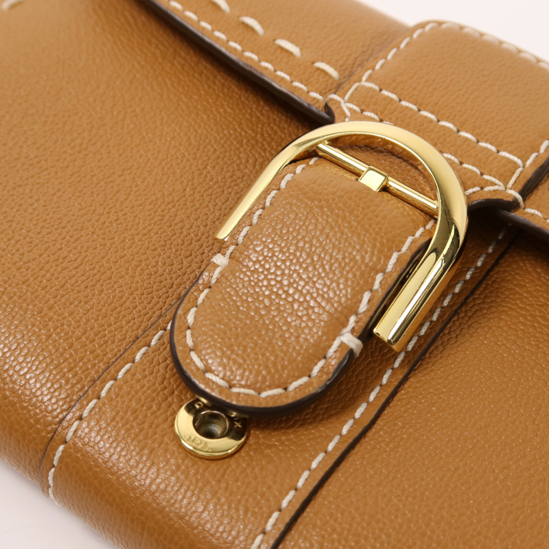 Delvaux 牛皮皮革Brillant Long Wallet Chain金扣鏈帶肩背袋-6