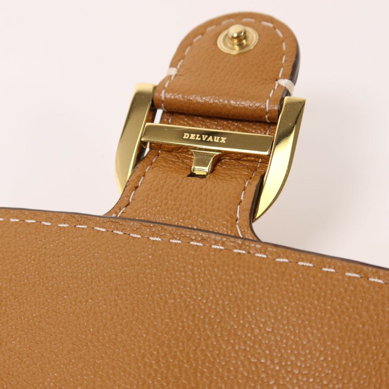 Delvaux 牛皮皮革Brillant Long Wallet Chain金扣鏈帶肩背袋-7