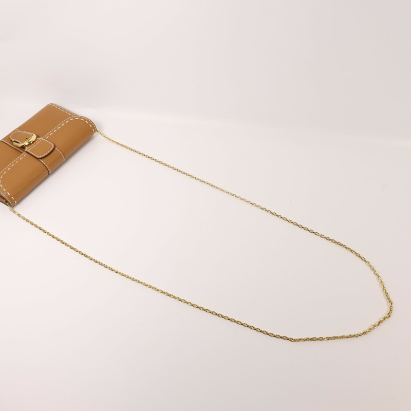 Delvaux 牛皮皮革Brillant Long Wallet Chain金扣鏈帶肩背袋-8