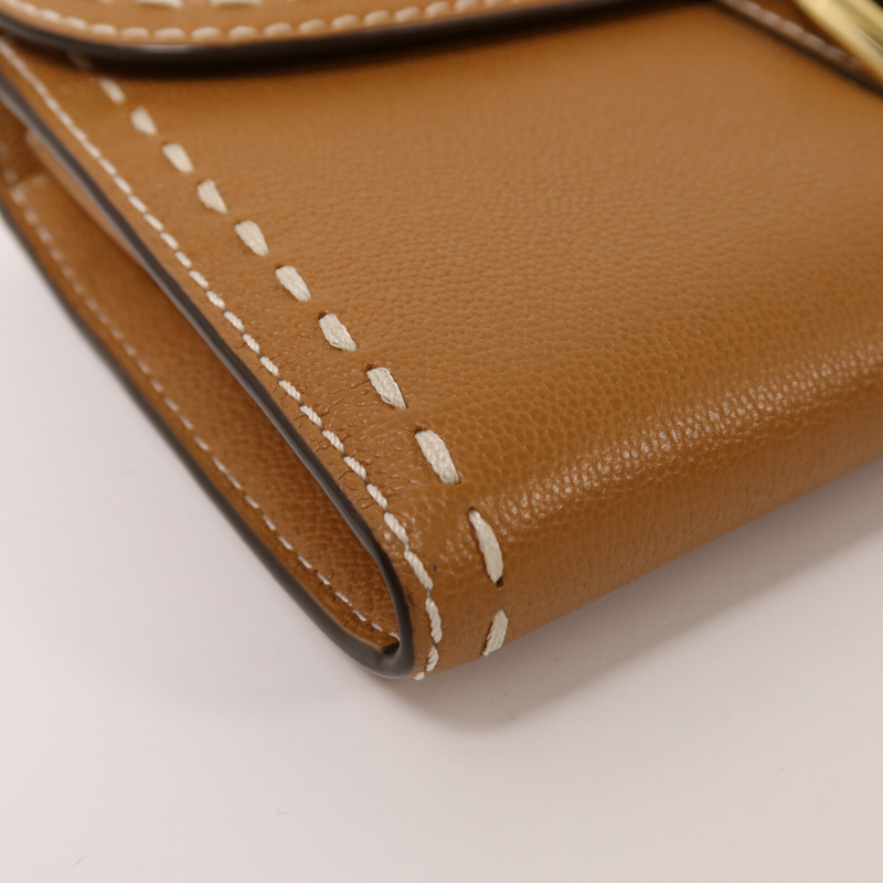 Delvaux 牛皮皮革Brillant Long Wallet Chain金扣鏈帶肩背袋-10