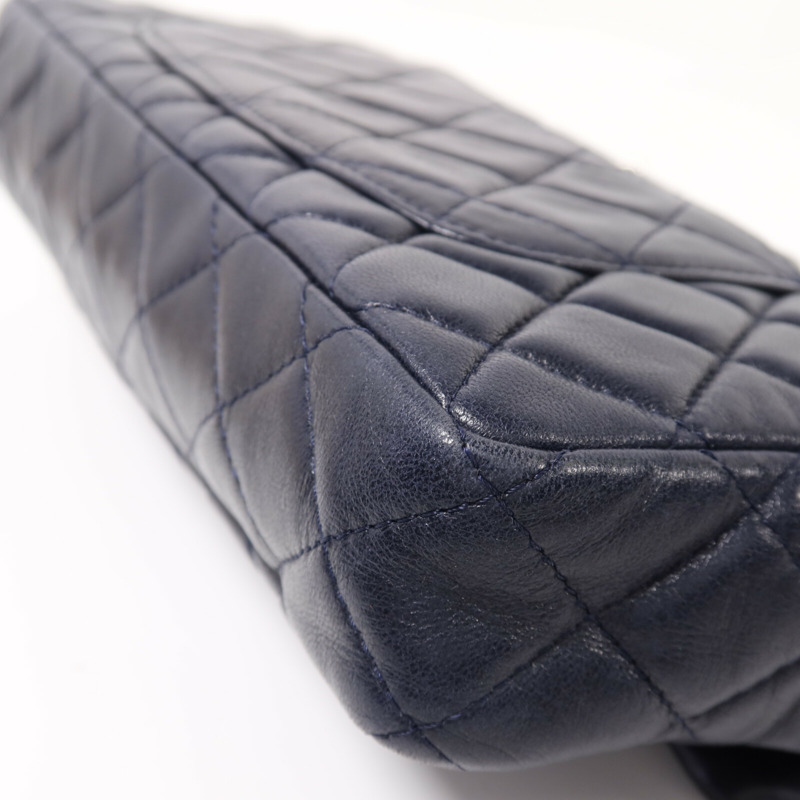 CHANEL 羊皮皮革Chain Shoulder銀扣鏈帶肩背袋-11