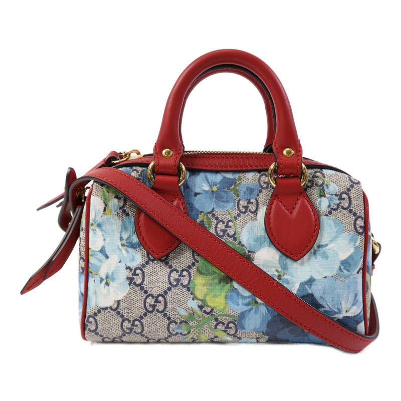 GUCCI 塗層帆布Mini Boston Bag金扣手挽肩背兩用袋-0