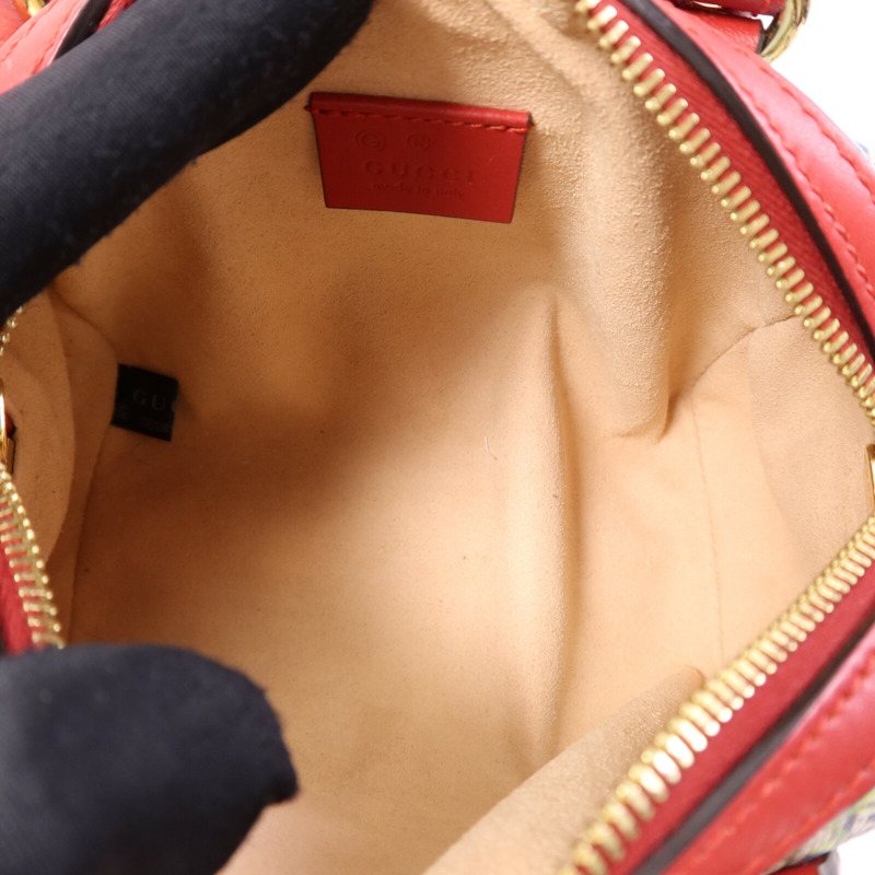 GUCCI 塗層帆布Mini Boston Bag金扣手挽肩背兩用袋-4