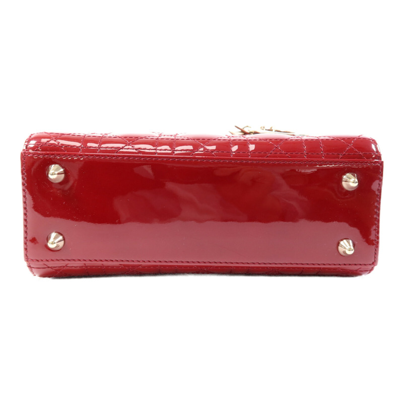 Dior 漆皮皮革Lady Dior Small金扣手挽肩背兩用袋-3