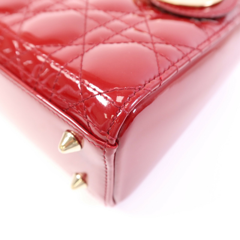 Dior 漆皮皮革Lady Dior Small金扣手挽肩背兩用袋-10