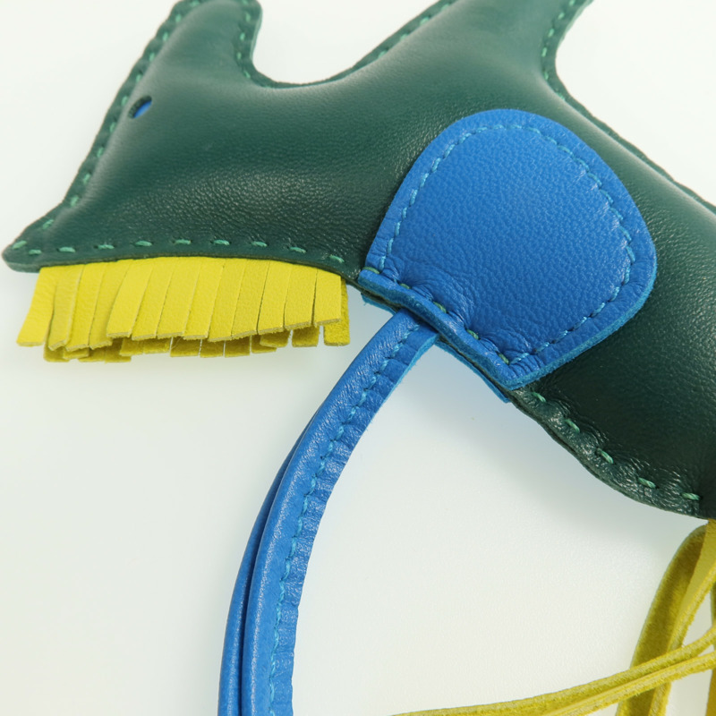 HERMES Milo皮革Rodeo MM掛飾Malachite-3