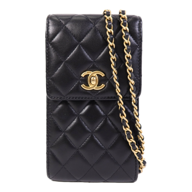 CHANEL 羊皮皮革Chain Shoulder Bag金扣鏈帶肩背袋-0