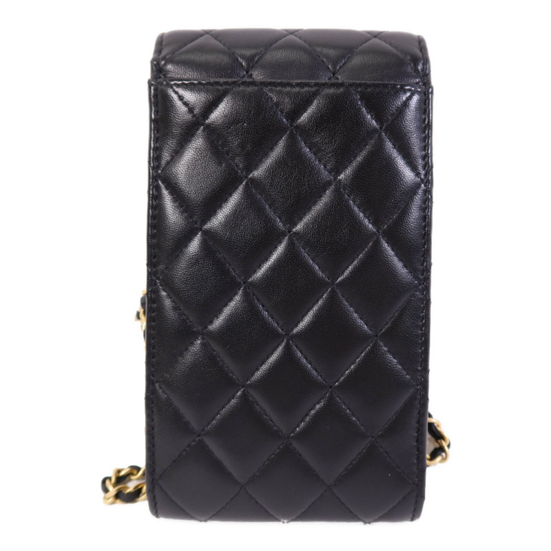 CHANEL 羊皮皮革Chain Shoulder Bag金扣鏈帶肩背袋-1