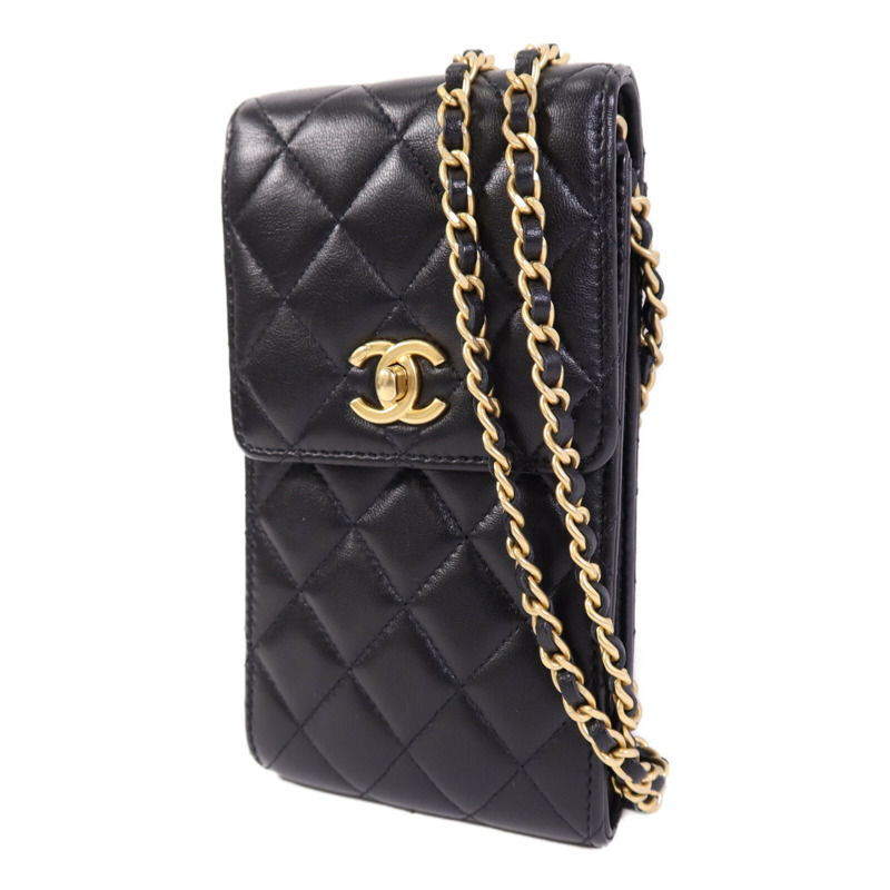 CHANEL 羊皮皮革Chain Shoulder Bag金扣鏈帶肩背袋-2