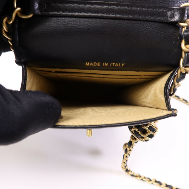 CHANEL 羊皮皮革Chain Shoulder Bag金扣鏈帶肩背袋-4