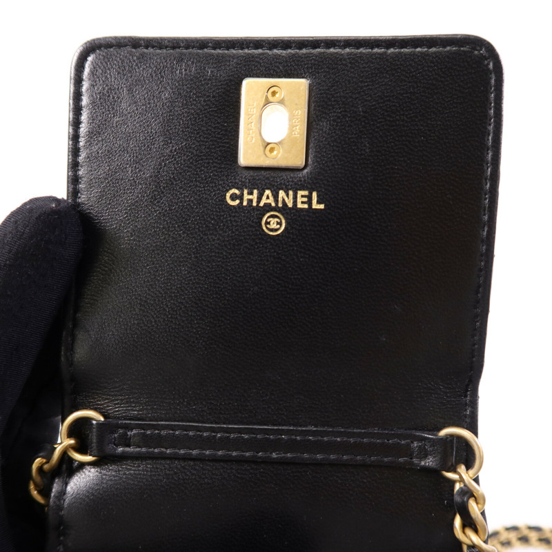 CHANEL 羊皮皮革Chain Shoulder Bag金扣鏈帶肩背袋-5