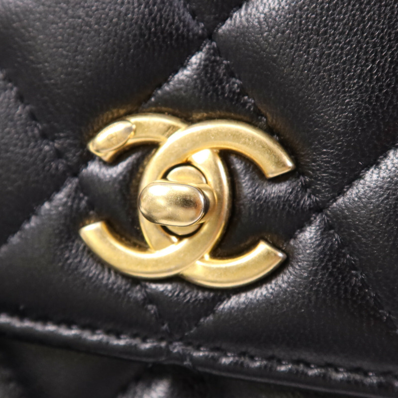 CHANEL 羊皮皮革Chain Shoulder Bag金扣鏈帶肩背袋-6