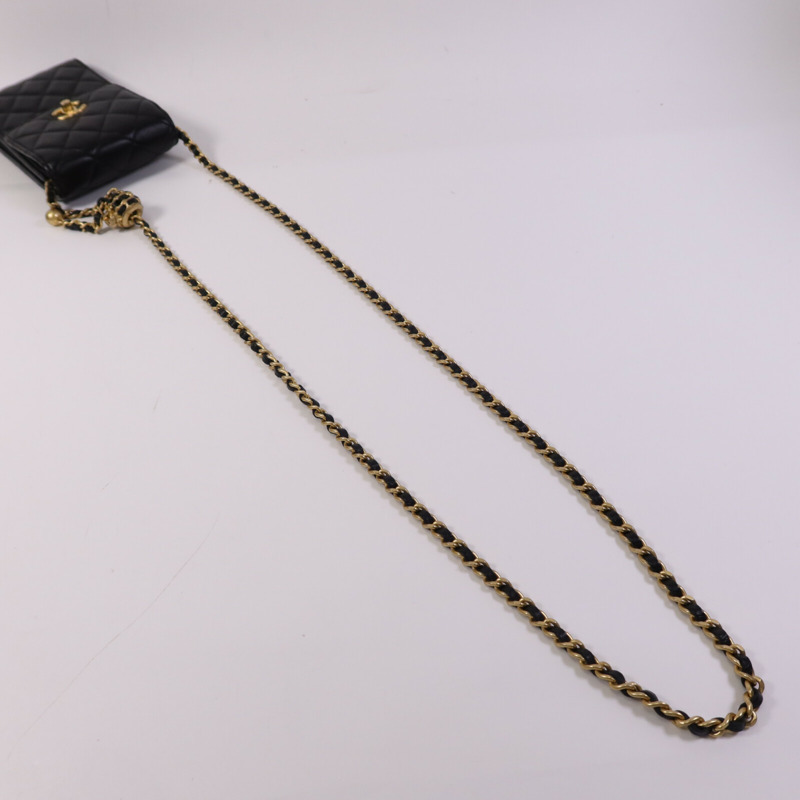 CHANEL 羊皮皮革Chain Shoulder Bag金扣鏈帶肩背袋-8