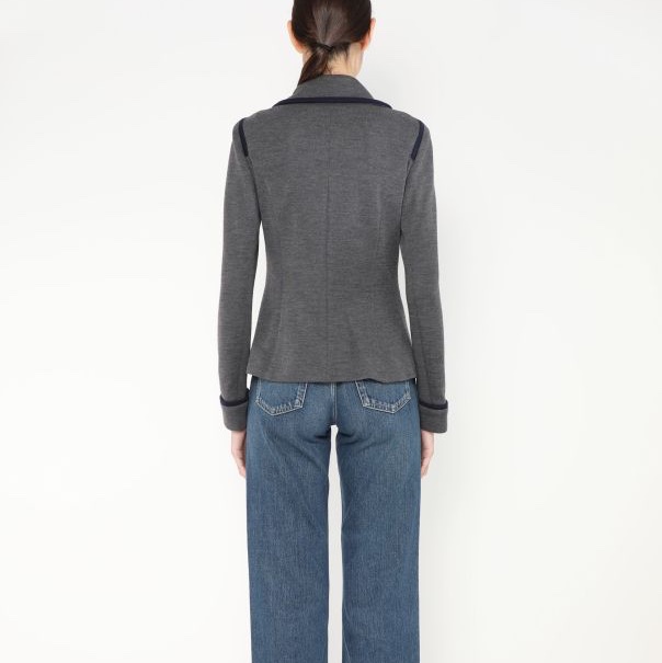 CHANEL 香奈兒 深灰 翻領 西外 西裝外套 休閒外套 外套-5