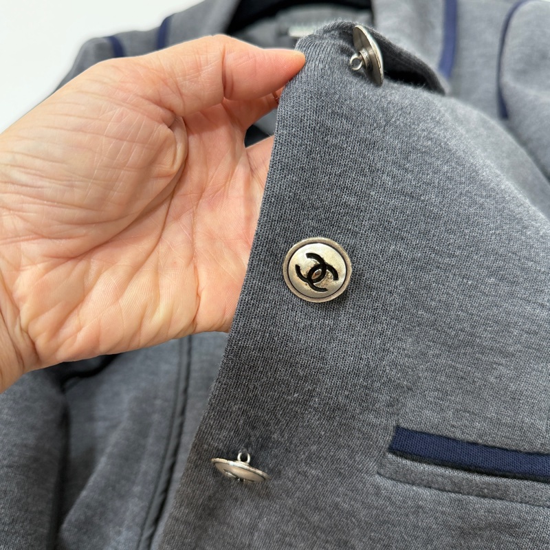 CHANEL 香奈兒 深灰 翻領 西外 西裝外套 休閒外套 外套-17