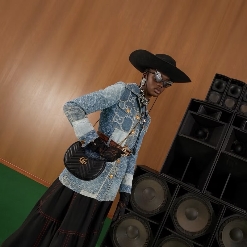 Gucci 女士 GG Marmont半月造型迷你單肩包均碼碼MINI、21.5cm*5cm*11cm-6