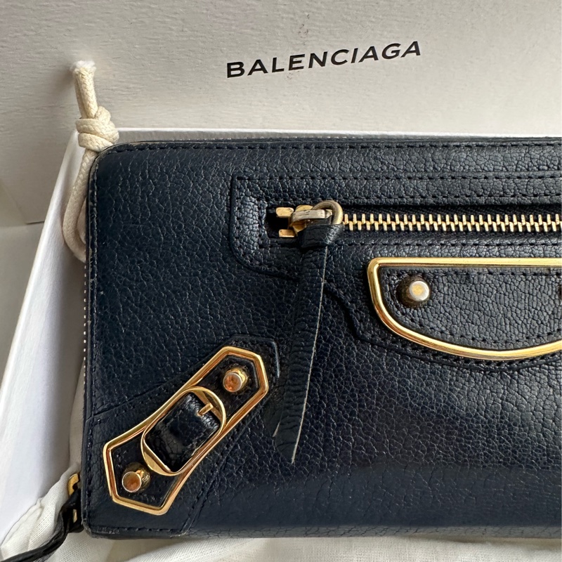 巴黎世家最甜長夾 還是藍色金釦-4