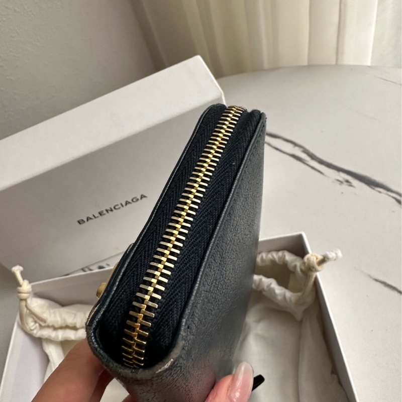 巴黎世家最甜長夾 還是藍色金釦-5