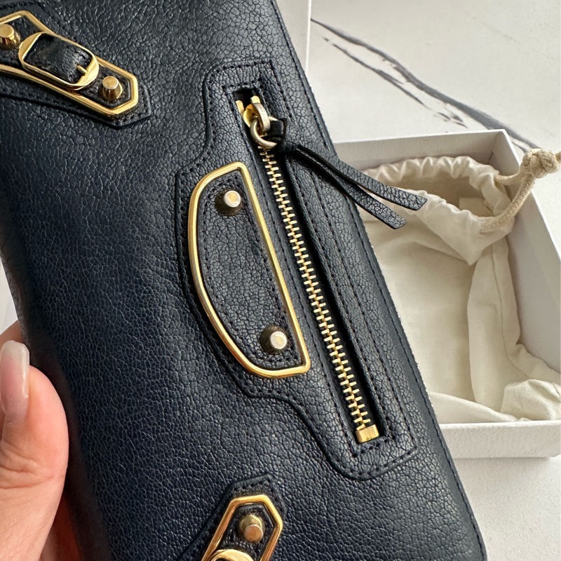 巴黎世家最甜長夾 還是藍色金釦-17