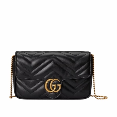Gucci 女士 GG Marmont系列迷你鏈條WOC均碼碼常規、21cm*5cm*12cm