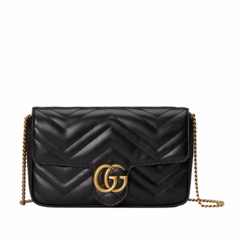 Gucci 女士 GG Marmont系列迷你鏈條WOC均碼碼常規、21cm*5cm*12cm-0