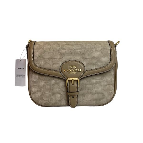 Coach 全新卡其色老花馬鞍包-2