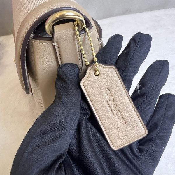 Coach 全新卡其色老花馬鞍包-10