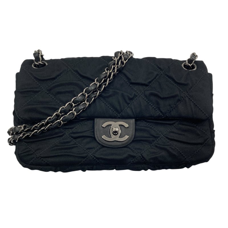 CHANEL 香奈兒 肩背包 尼龍 黑色 銀釦-0