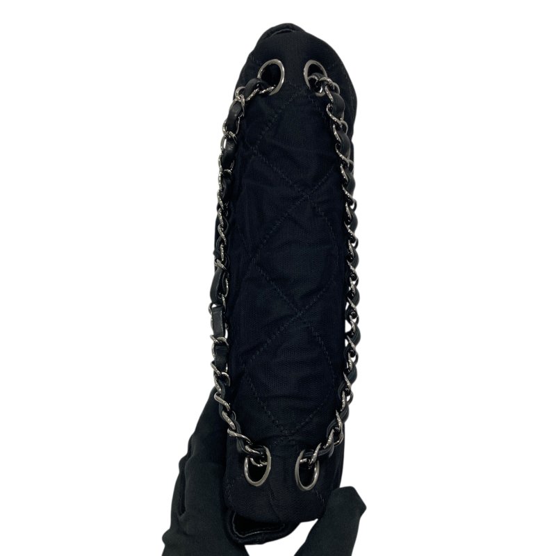 CHANEL 香奈兒 肩背包 尼龍 黑色 銀釦-5