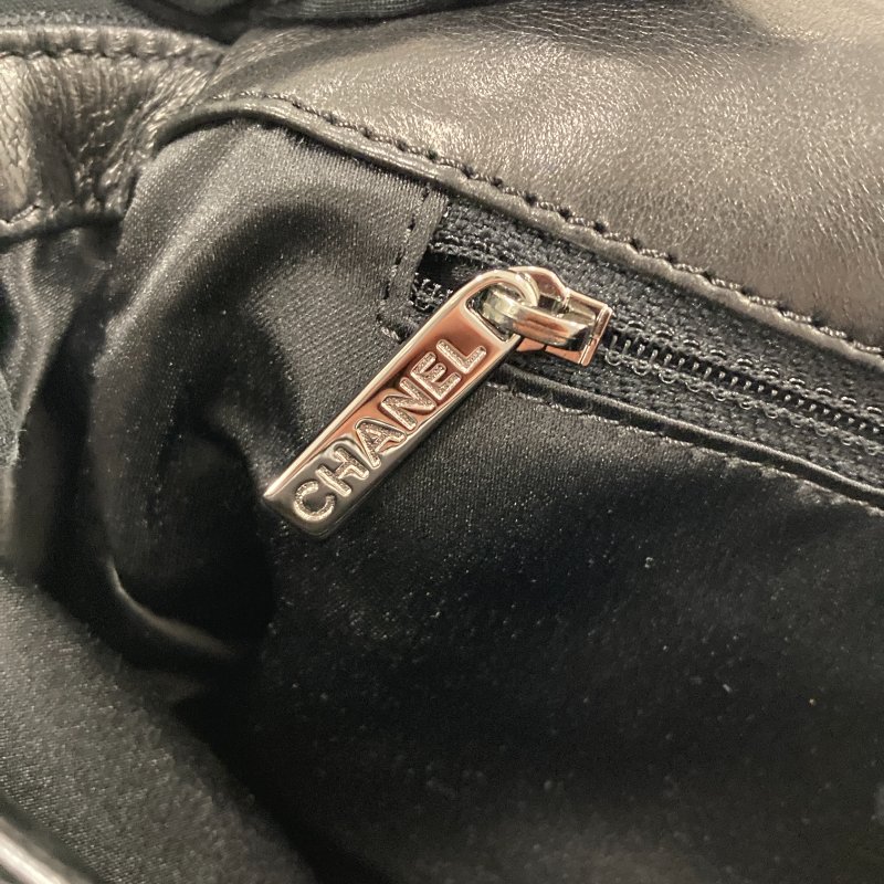 CHANEL 香奈兒 肩背包 尼龍 黑色 銀釦-8