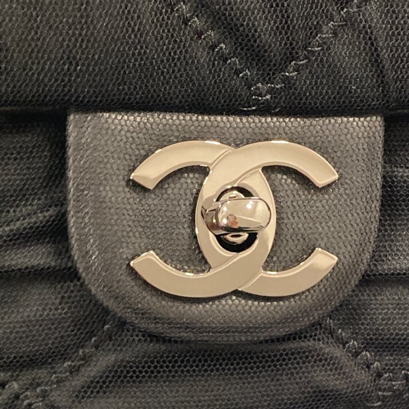 CHANEL 香奈兒 肩背包 尼龍 黑色 銀釦-17