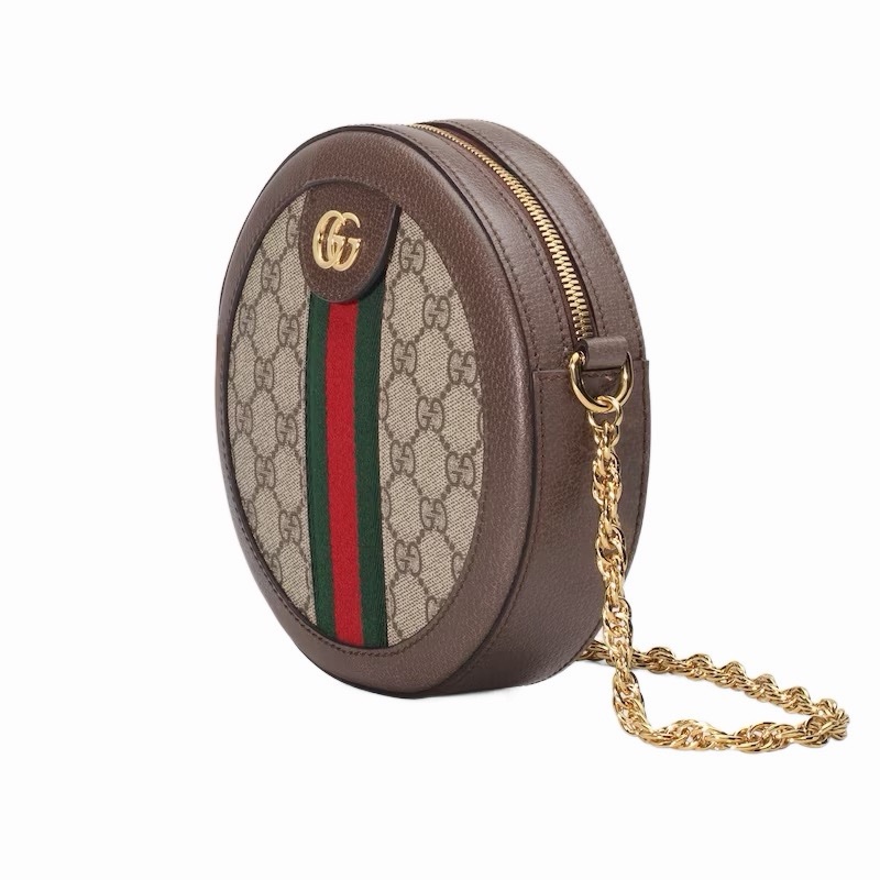 Gucci 女士 Ophidia系列GG圓形迷你肩背包均碼碼MINI、18.5cm*5cm*18.5cm-5