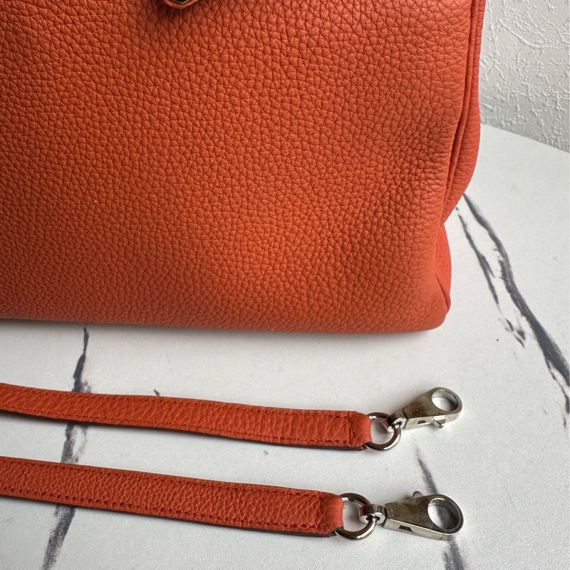 愛馬仕南瓜橘內縫銀釦kelly32-11