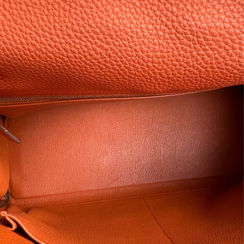 愛馬仕南瓜橘內縫銀釦kelly32-14