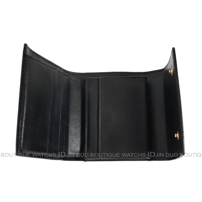 金鐸精品~C779 CELINE 經典燙金LOGO粒面小牛皮釦式零錢袋三折短夾-4