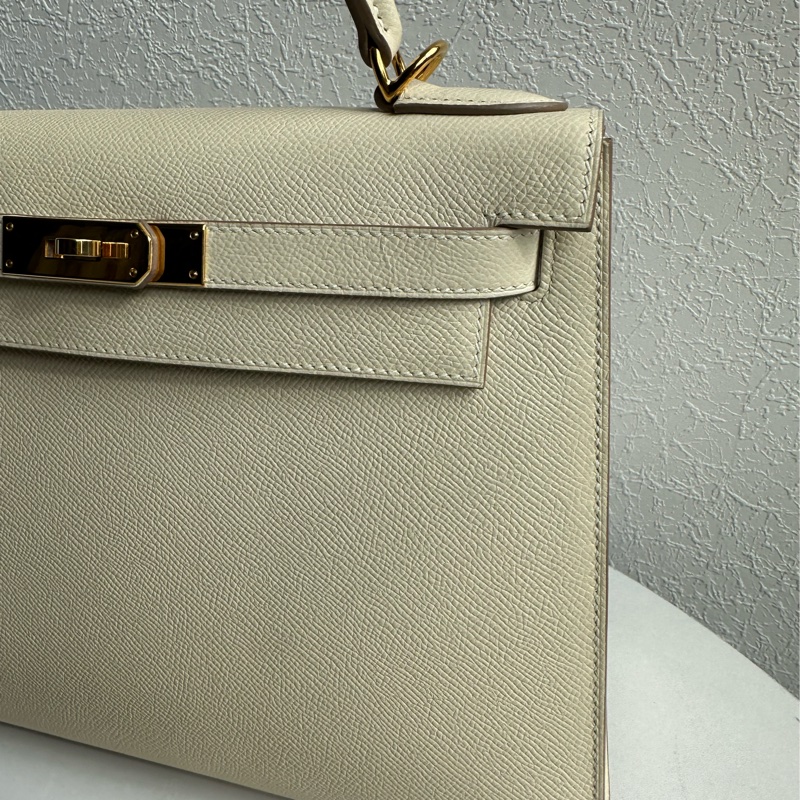 Hermes Kelly 奶昔白金釦 kelly28 氣質女神-3