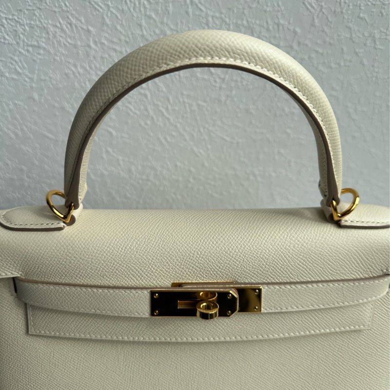Hermes Kelly 奶昔白金釦 kelly28 氣質女神-4
