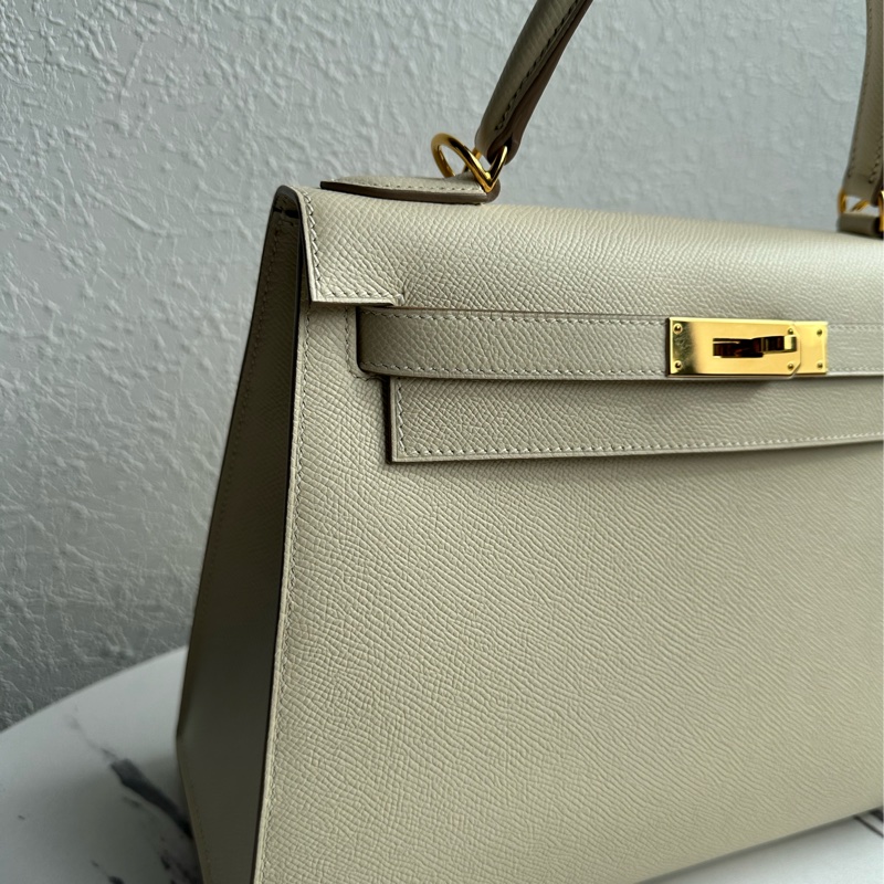 Hermes Kelly 奶昔白金釦 kelly28 氣質女神-5