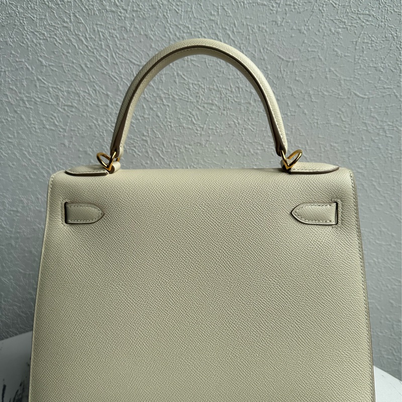 Hermes Kelly 奶昔白金釦 kelly28 氣質女神-7