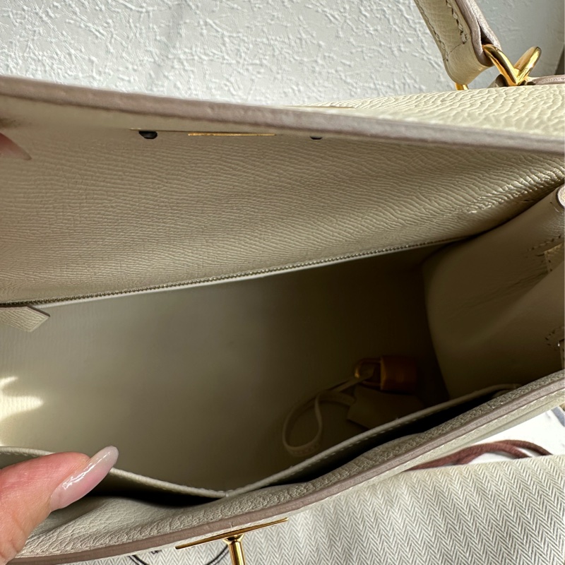 Hermes Kelly 奶昔白金釦 kelly28 氣質女神-11