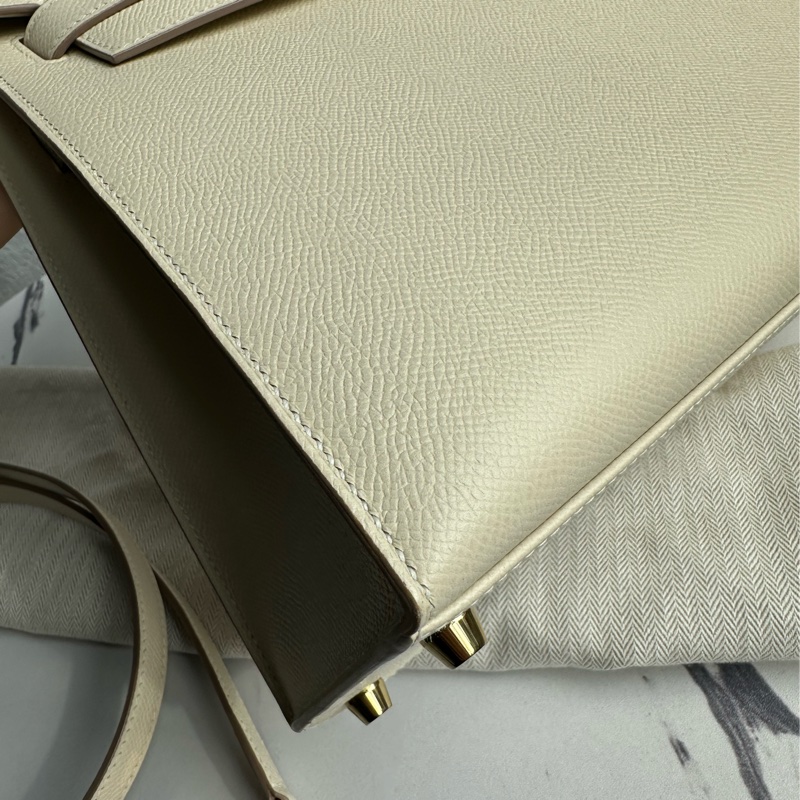 Hermes Kelly 奶昔白金釦 kelly28 氣質女神-15