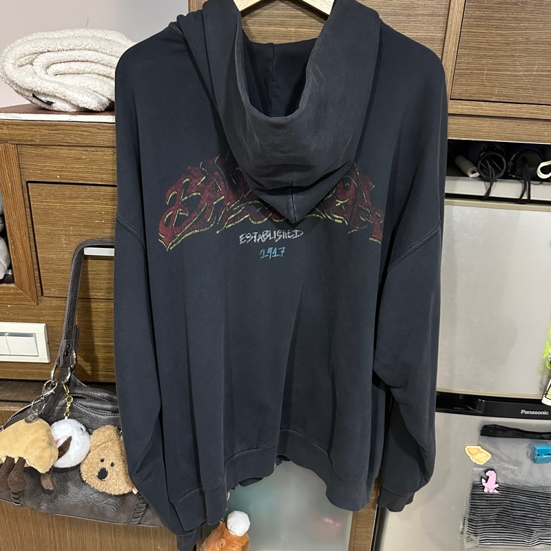 巴黎世家 Balenciaga 火焰 字體 連帽外套 棉外套-1